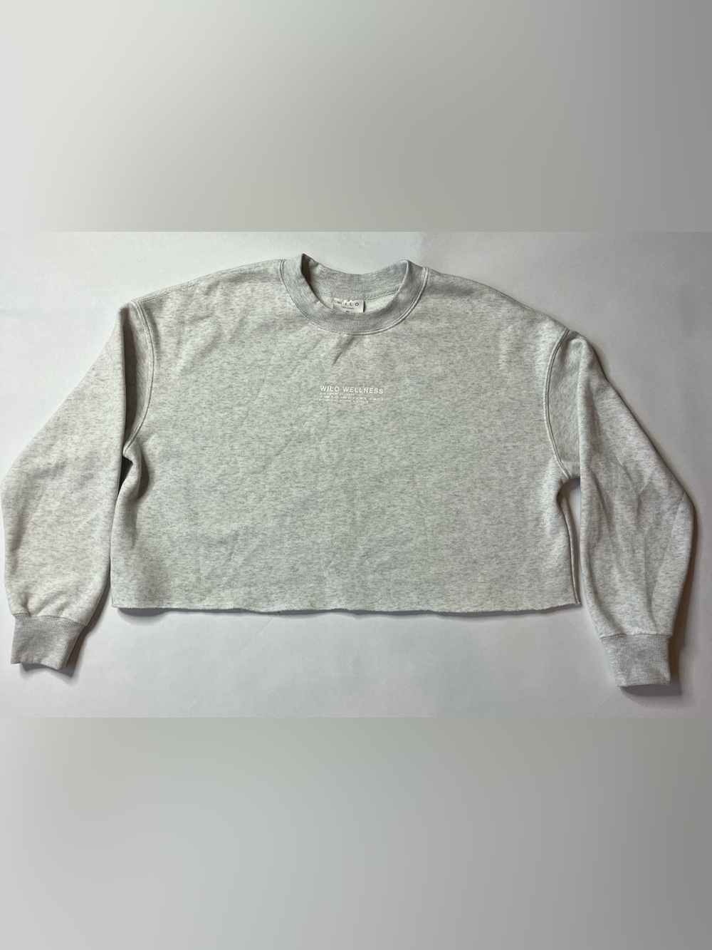 Wilo Wellness Light Gray Cropped Crewneck Sweatshirt M
